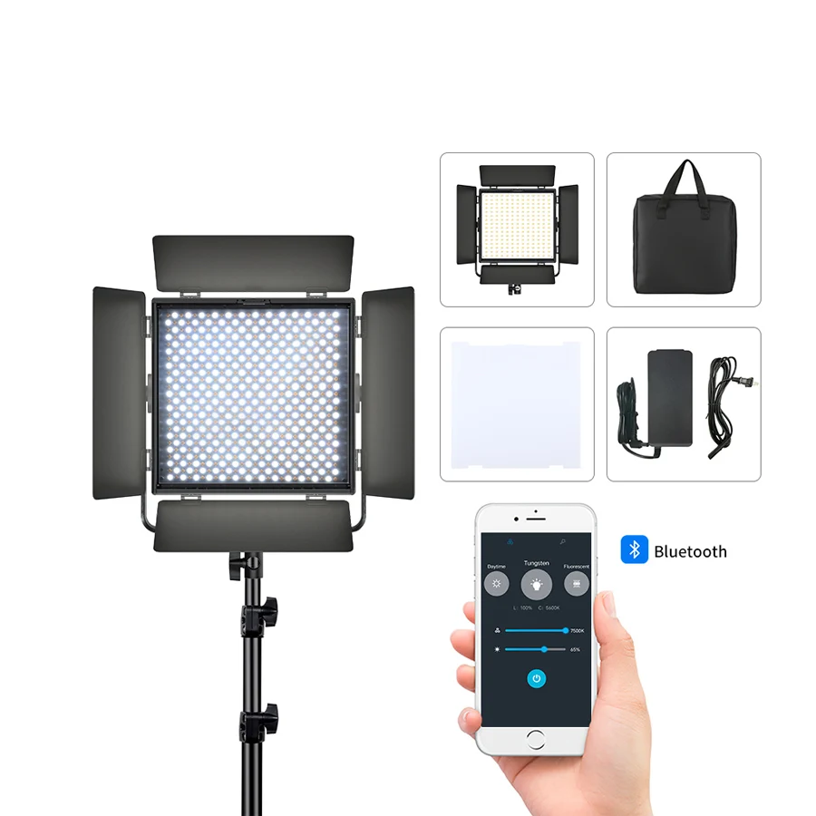 High brightness 624 Cap Lamp Beads LED Panel Video Light App Control Photography Lighting Kit Studio for vlogging live streaming