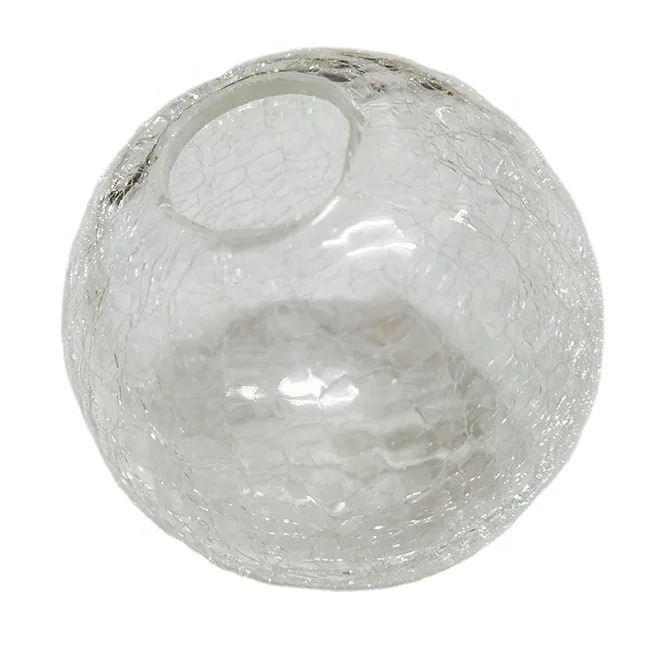 Clear Crackle cylinder Glass lamp shade Opera Glass globe Glass Ball Lamp shade for lighting fixture replacement