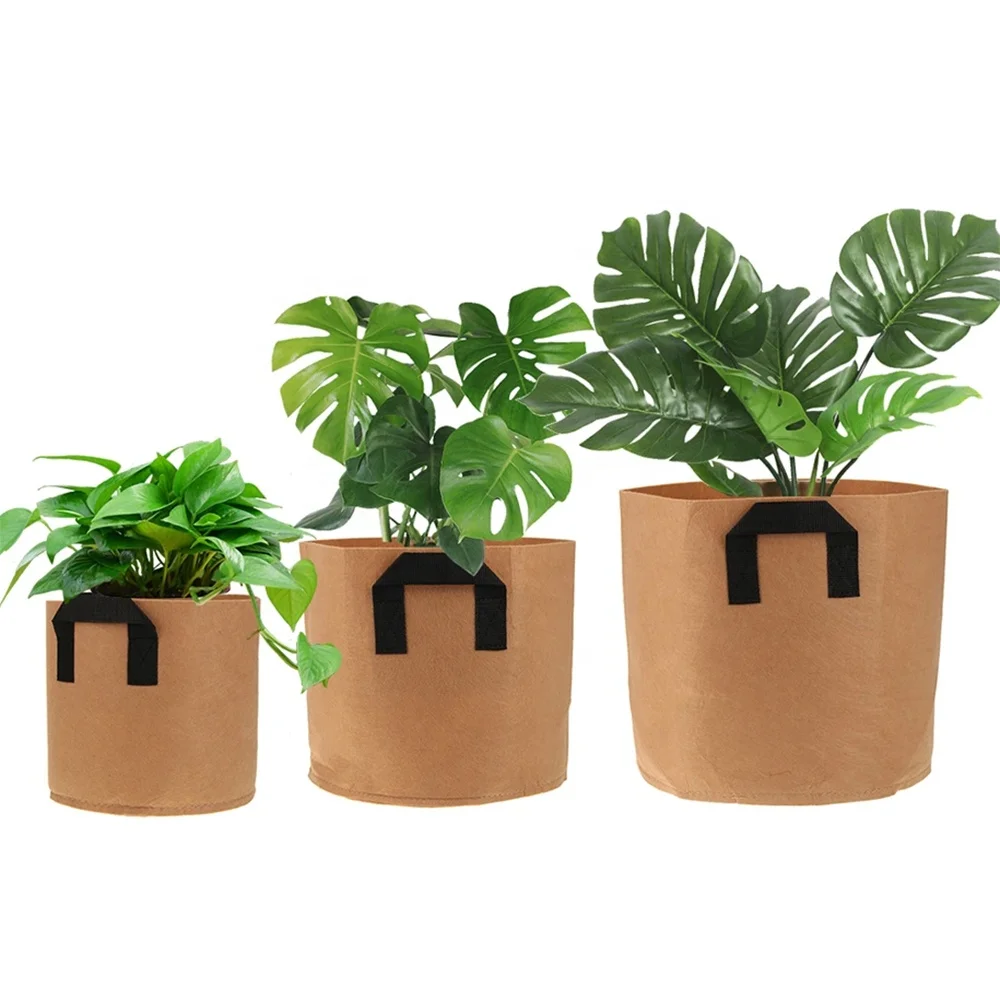 Free sample 1/2/3/5/10/20/30/40/50/100/200/300 gallon All Size Non woven Fabric Pots nursery bags plants black uv grow bag