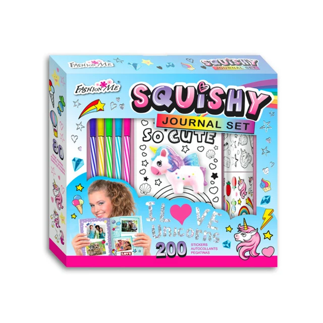 Top selling New design DIY Educational toys squishy journal gift set-I love unicorns