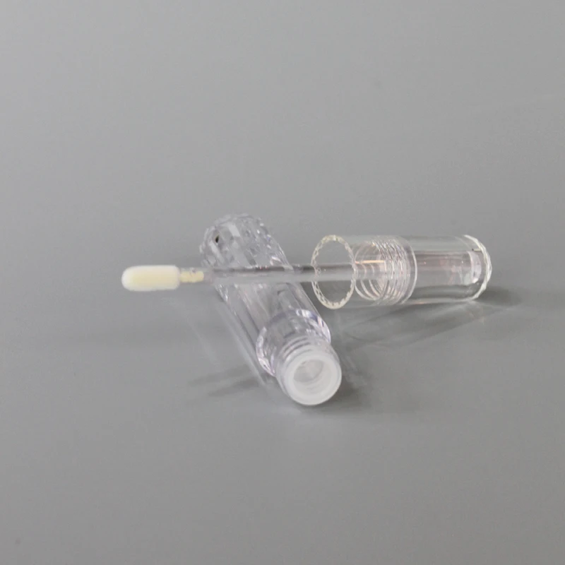 Transparent clear container acrylic cute empty lip gloss tube custom lipgloss packaging