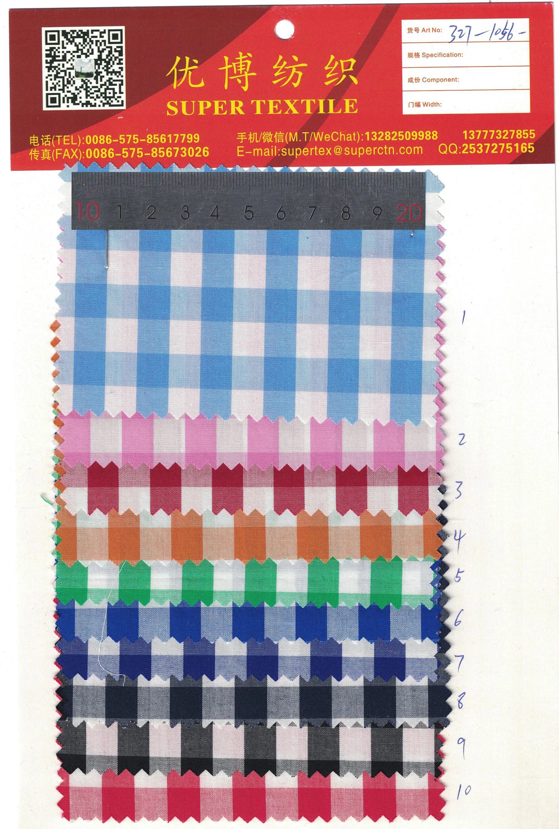 
Ready Bulk 100% Cotton 32S Yarn Dyed Gingham Check Fabric 