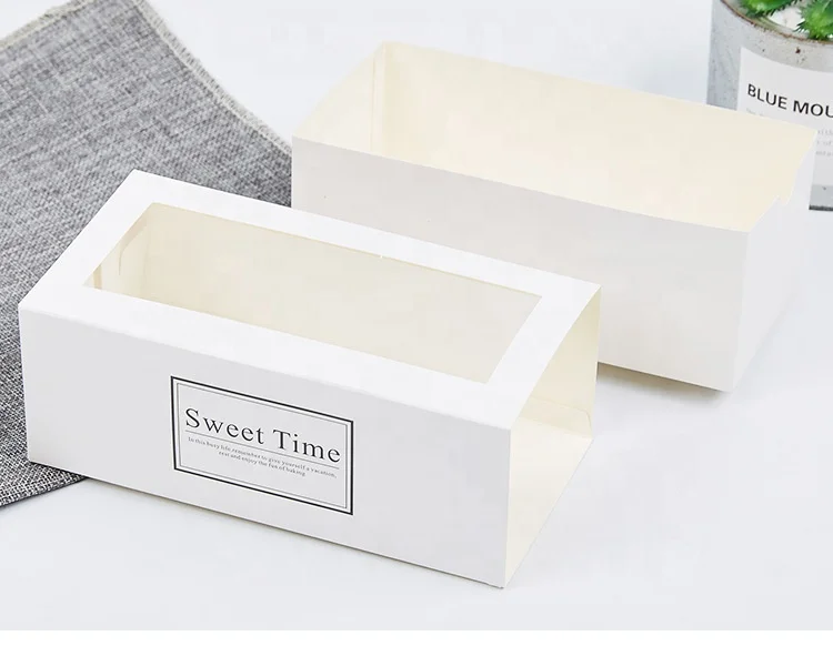 wholesale kraft paper packaging Fancy Sweet Dessert Cake boxes paper drawer box with window for Macaroon Cookie Sushibox