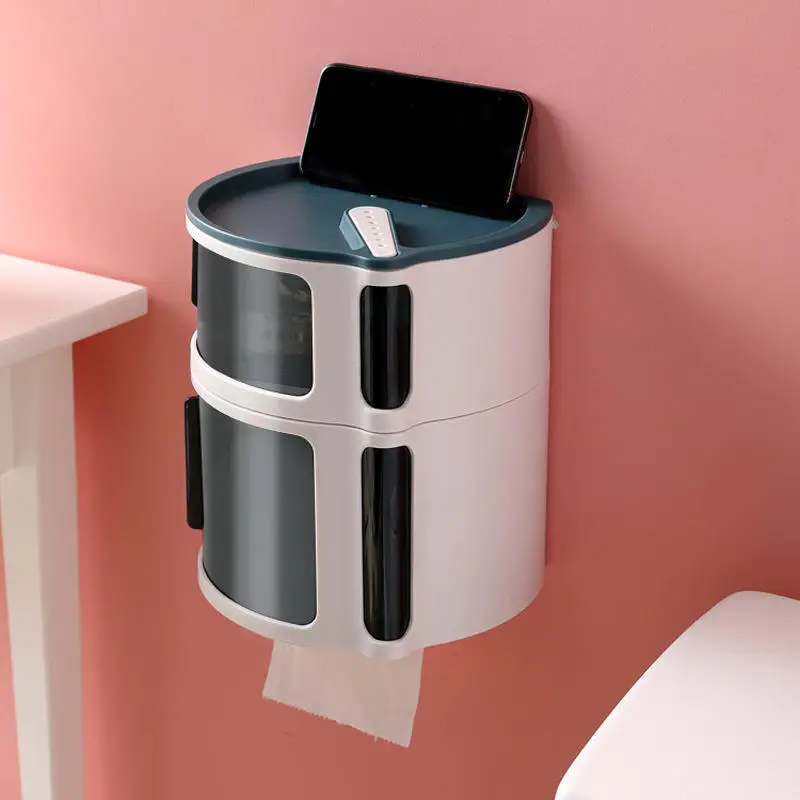 Toilet Paper Wipe Holder Dispenser With Shelf