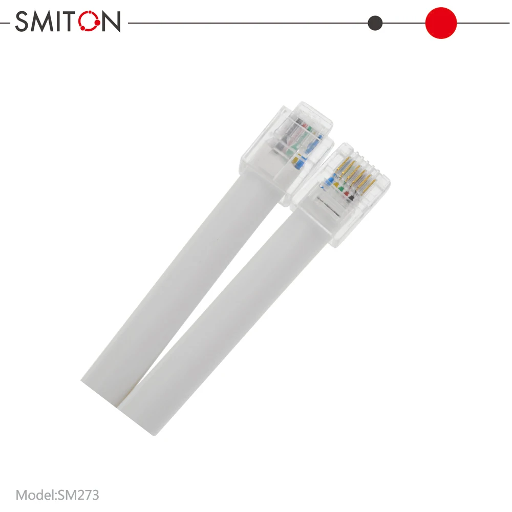 Extension Spiral Core RJ12 Cord Telephone Cables Line Flat Patch