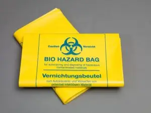 Biohazard waste bag, disposable hospital waste bags,  biodegradable biohazard bags