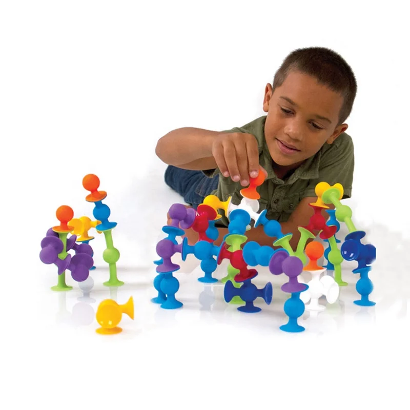 New Soft Building Blocks kids DIY Pop sucker Funny Silicone block Model Construction Toys Creative Gifts For Children Boy