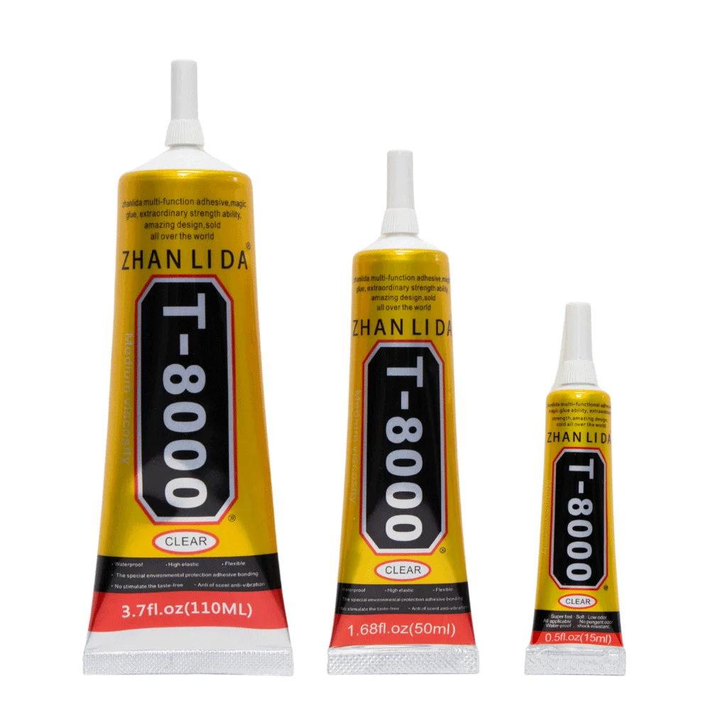 Zhanlida  Clear Contact Adhesive Repair Glue With Precision Applicator Tip   110ML 50ML 15ML T8000 Glue Adhesive