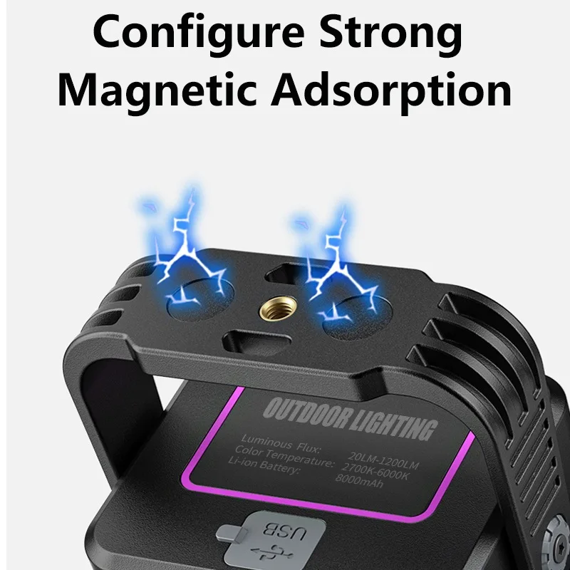 Outdoor Mini power bank working light led rechargeable house lampara garage solar camping worklight working light