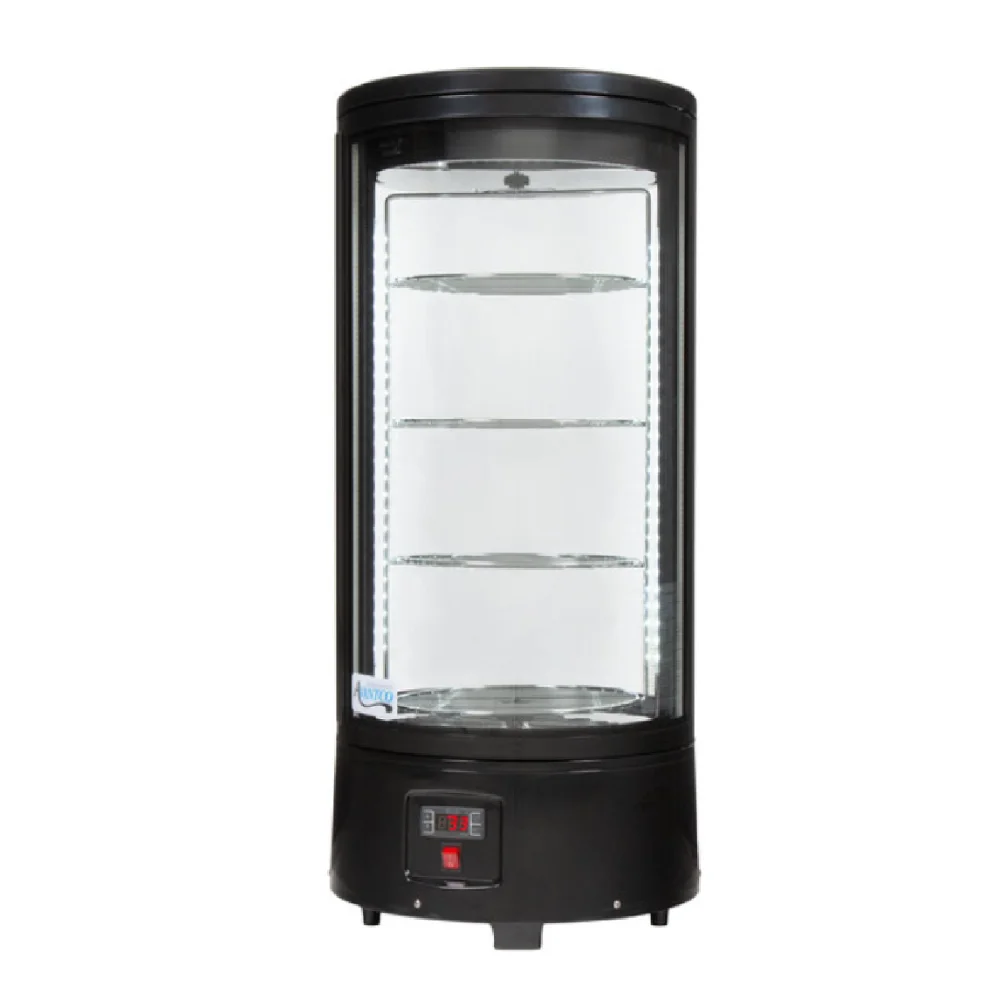 Commercial Black Countertop Rotating Refrigerated Cake Display