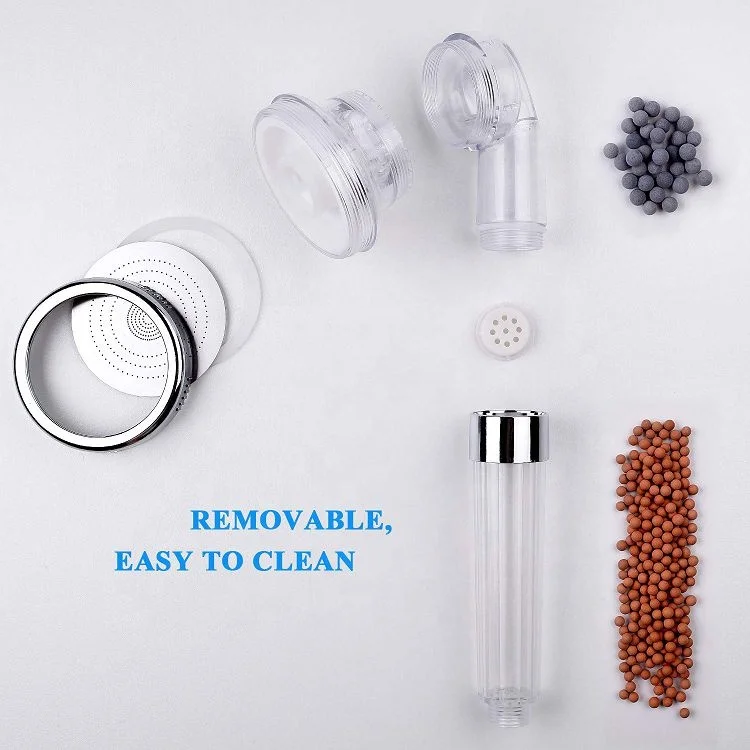 3 Setting3 Setting Filter Showerhead Water Saving Mineral Stone Filter Beads Handheld Shower Head Set Shower Accessories Set