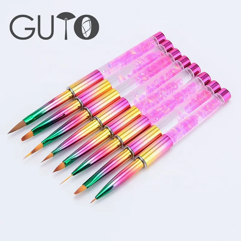 Жидкая Кисть для ногтей с плоской головкой GUYO, кисть для дизайна ногтей, может быть настроена