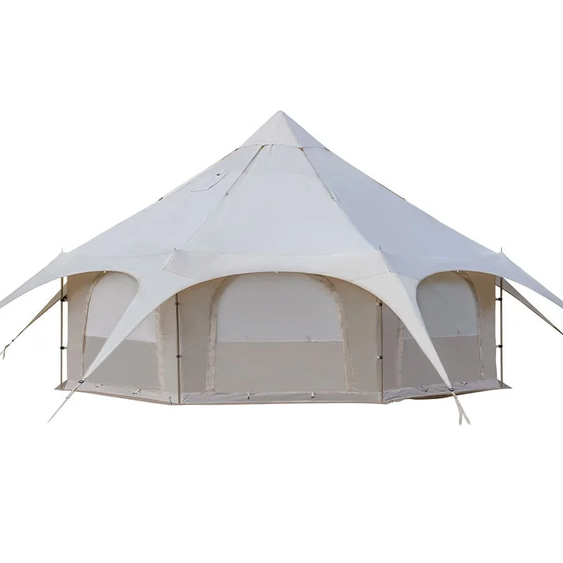 Ningyi Factory Directly Supply Waterproof Cotton Canvas Glamping Bell Luxury Mongolian Yurt Cotton Canvas Tipi Tent