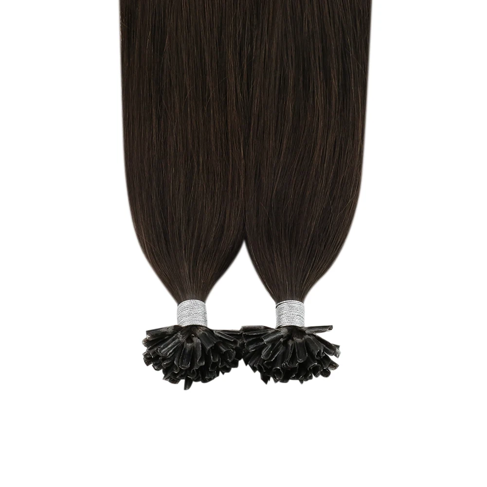 Full Shine U Tip Hair Extension Wholesale Vendor #2 Darkest Brown Utip Keratin Hair Extension