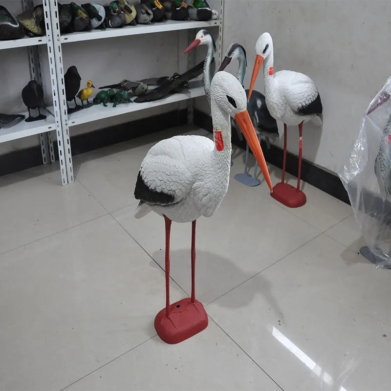 High quality Cheap Standing Plastic White Crane Decoy for Garden Decoration
