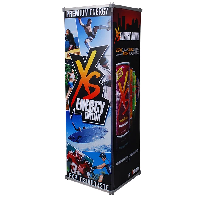 Custom Waterproof Advertising Standing Screen Three Sided banner Outdoor banner stand