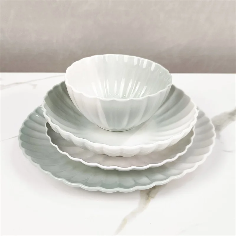 Sample Available Stoneware Set China Ceramic Dinner set Customized Themed Nordic Porcelain Dinnerware Crockery Restaurant Used