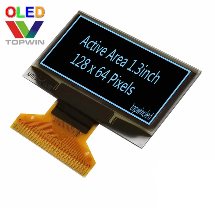 Newest Design 1.3 Inch 128x64 Pixels 30 Pin Blue I2C Interface OLED Display with IIC SPI Parallel Interface Connector Type