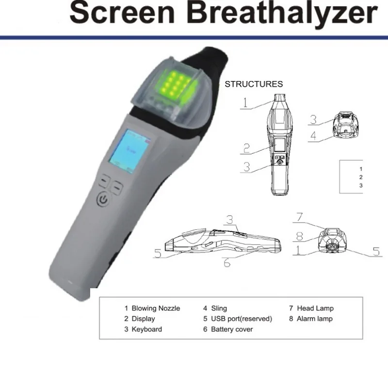 High Accuracy HOT Selling LCD Digital Consumer Breathalyzer Portable Handheld Alcohol Tester Quick Response Alcohol Tester