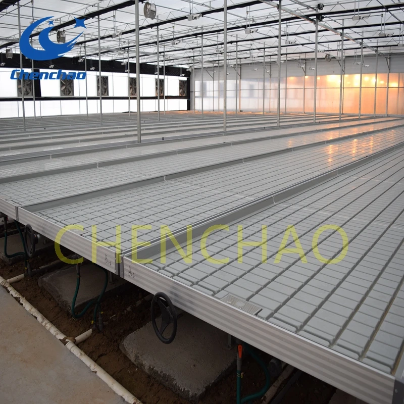 Easily Assembled Adjustable Abs Ebb And Flow Growing Table Hydroponic System Ebb Flood Seedbed Greenhouse Rolling Bench