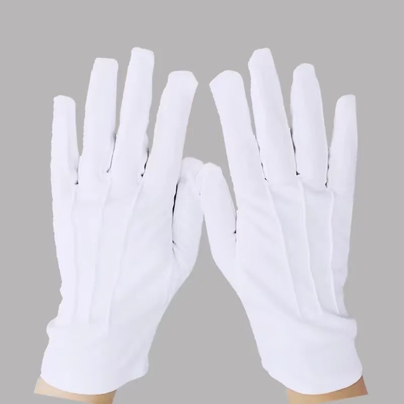 Sweat-wicking, breathable, stretchy white ceremonial gloves