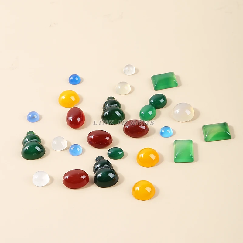 For Making Ring Bracelet Earrings Rough Natural Stone Multi color Cabochon  agate Gemstone Loose Beads