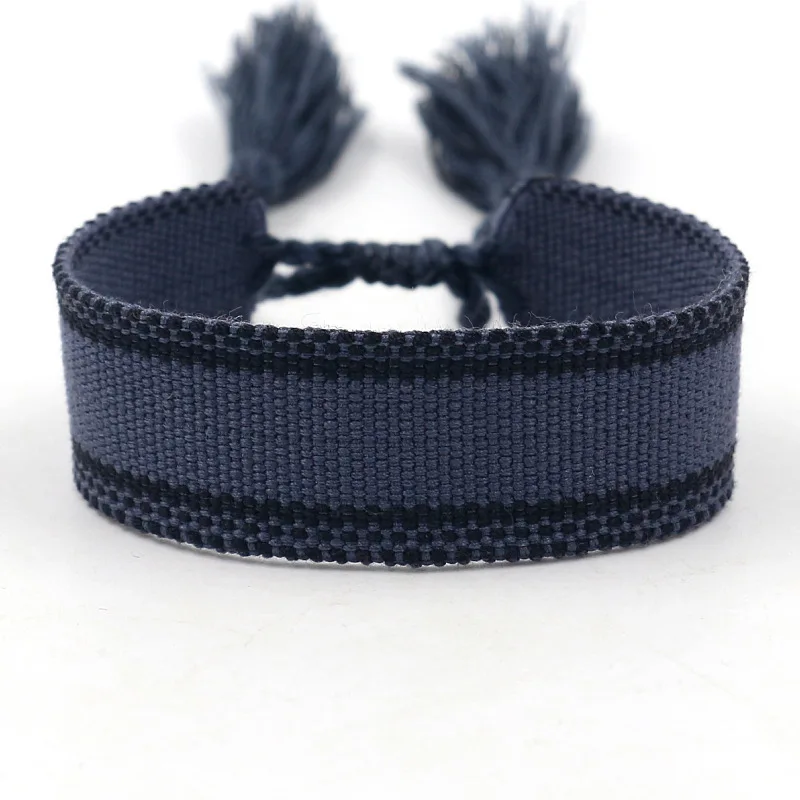 Wholesale Custom Logo Woven Bracelet Women Boho Adjustable Handmade Tassel Bracelet