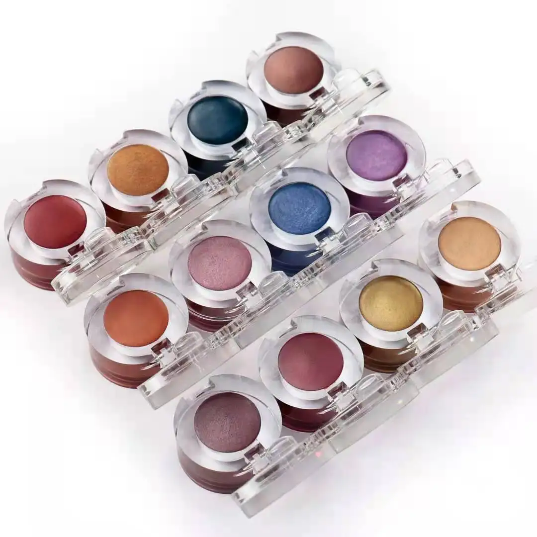 LOW MOQ high quality hypoallergenic high pigment shimmer sparkle custom cream eye shadow