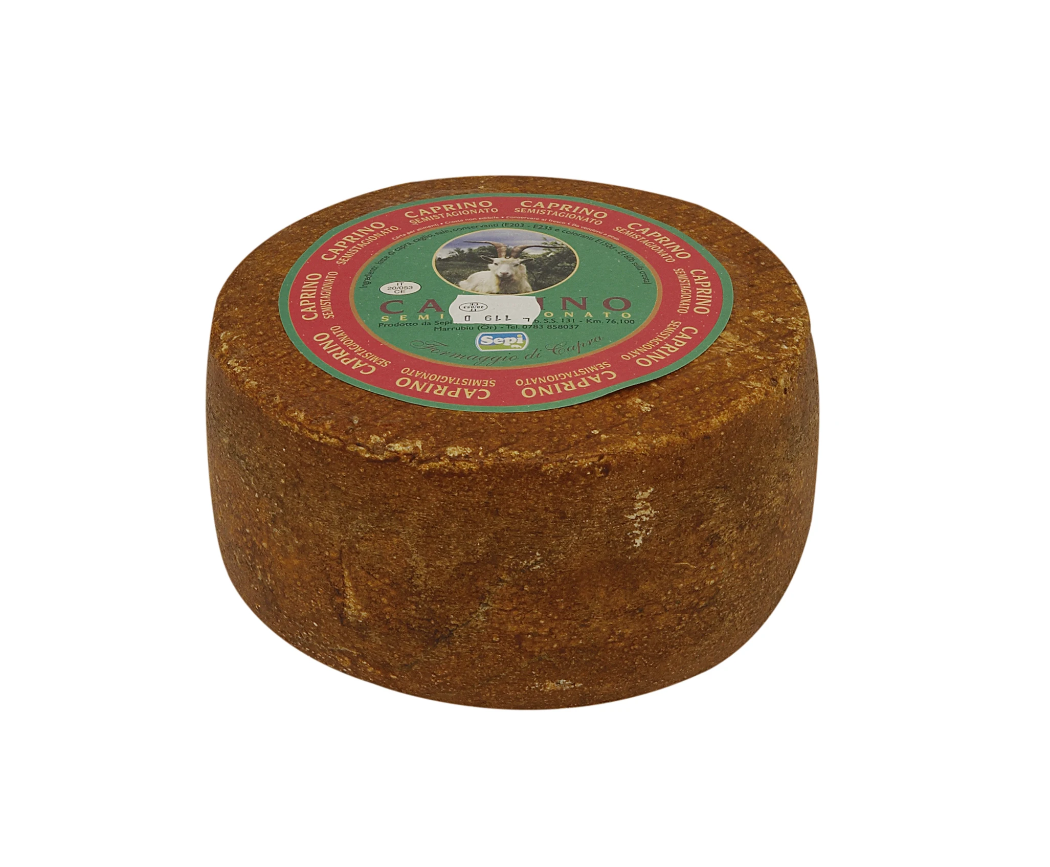 Zarpellon Brand 75C323Sm Brown Light Color 3000 Gram 40% Fat Content Ripened Semi Hard Cheese Caprino 3Kg