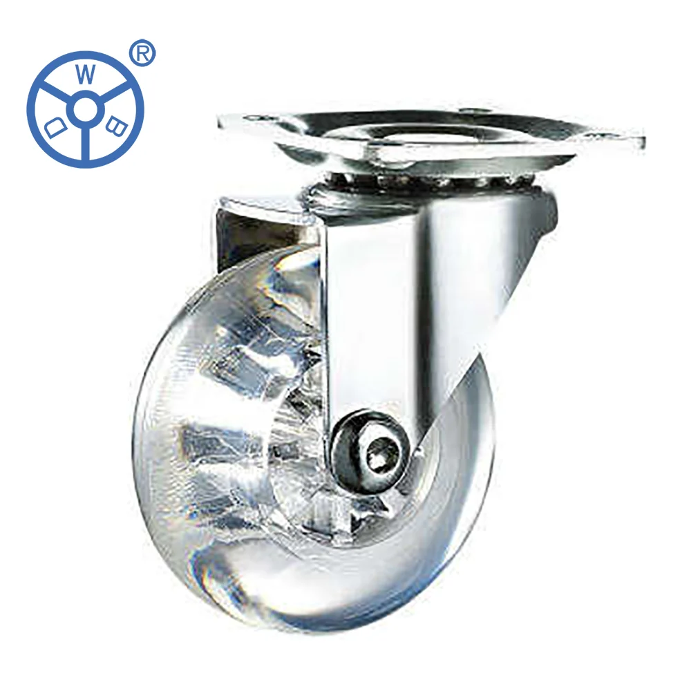 Wholesale Popular Diameter 35mm and diameter 50mm gel transparent PU furniture casters