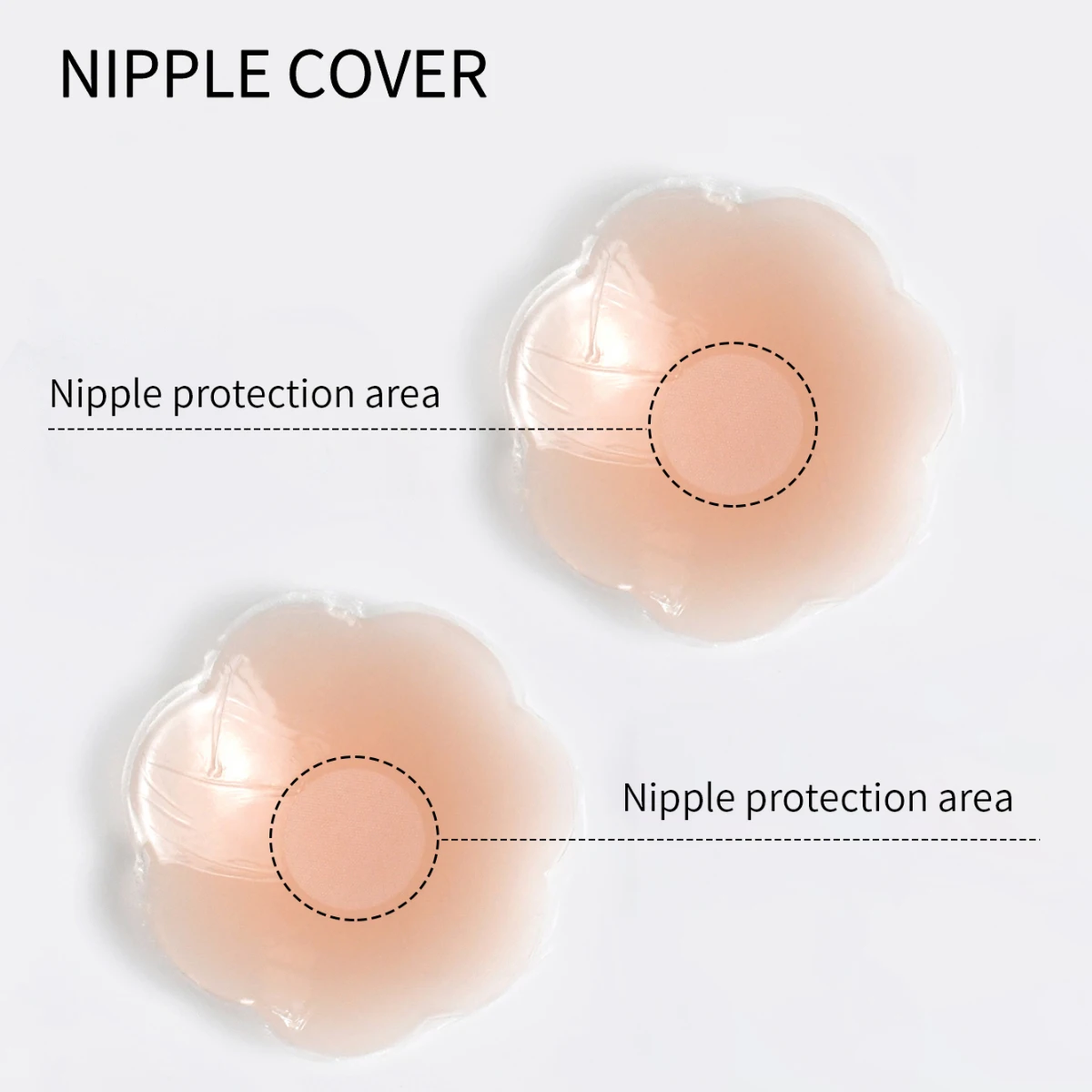 Fashion Strapless 6.5cm Silicone Breast Petals Reusable Invisible Nipple Cover Lift Adhesive Sticker Washable Opaque Case