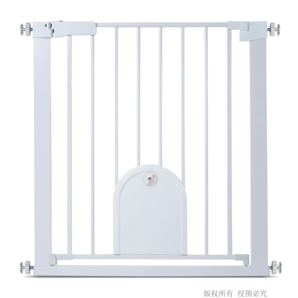 Baby gate with cat door metal baby gates adjustable Width Retractable