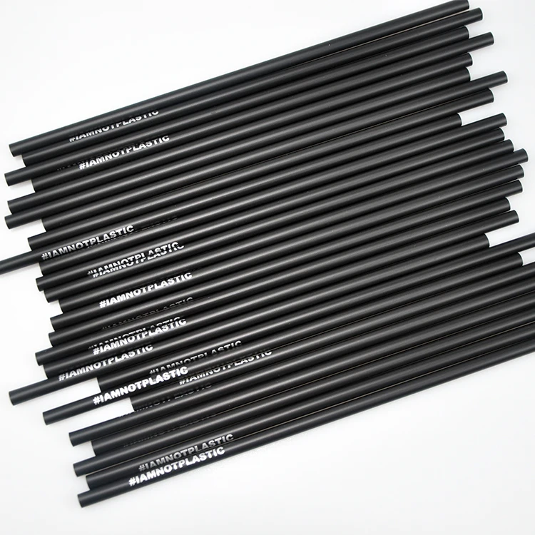 100% biodegradable compostable black I am not plastic  printed on  PLA drinking straw for bar