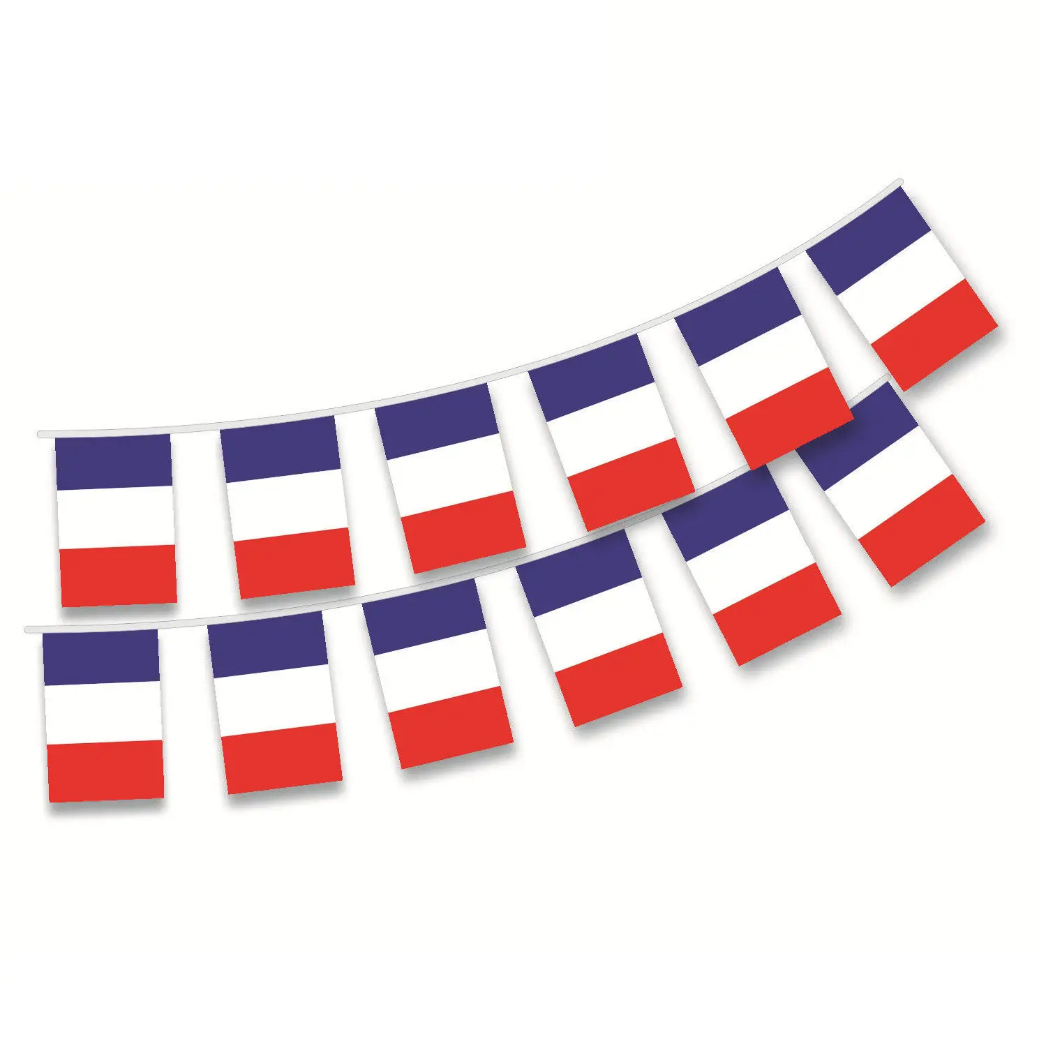 Wholesale 100% Polyester Blue White Red Bunting France Hanging Flag Outdoor France String Flags