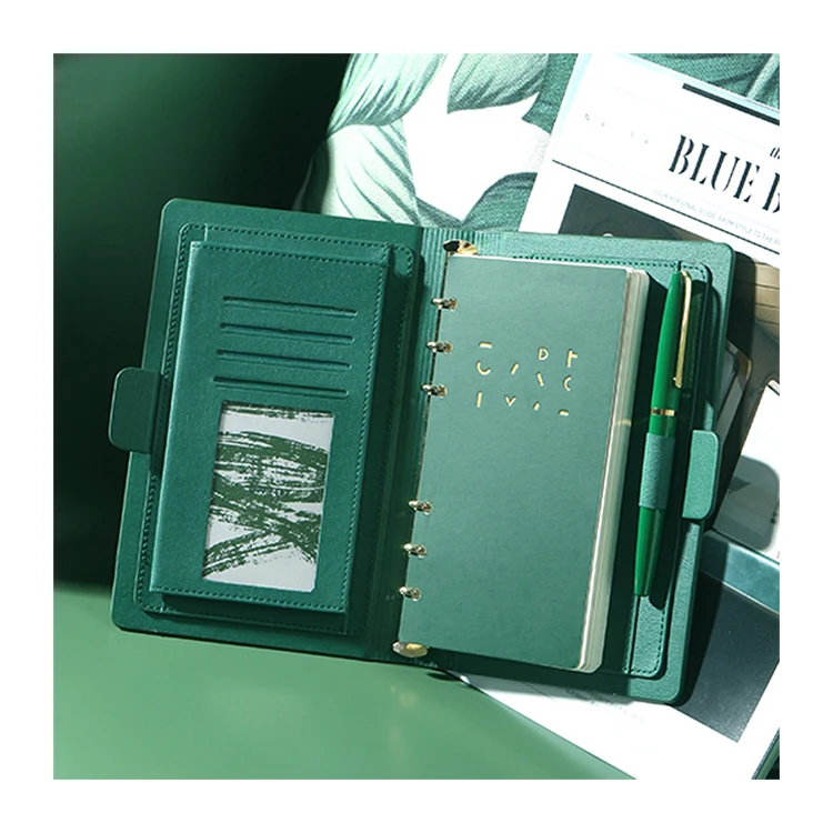 Business Premium Notebooks  Customizable A5 6 Ring  Hard Cover Leather Journal Multi-functional Planner Binder Notebook