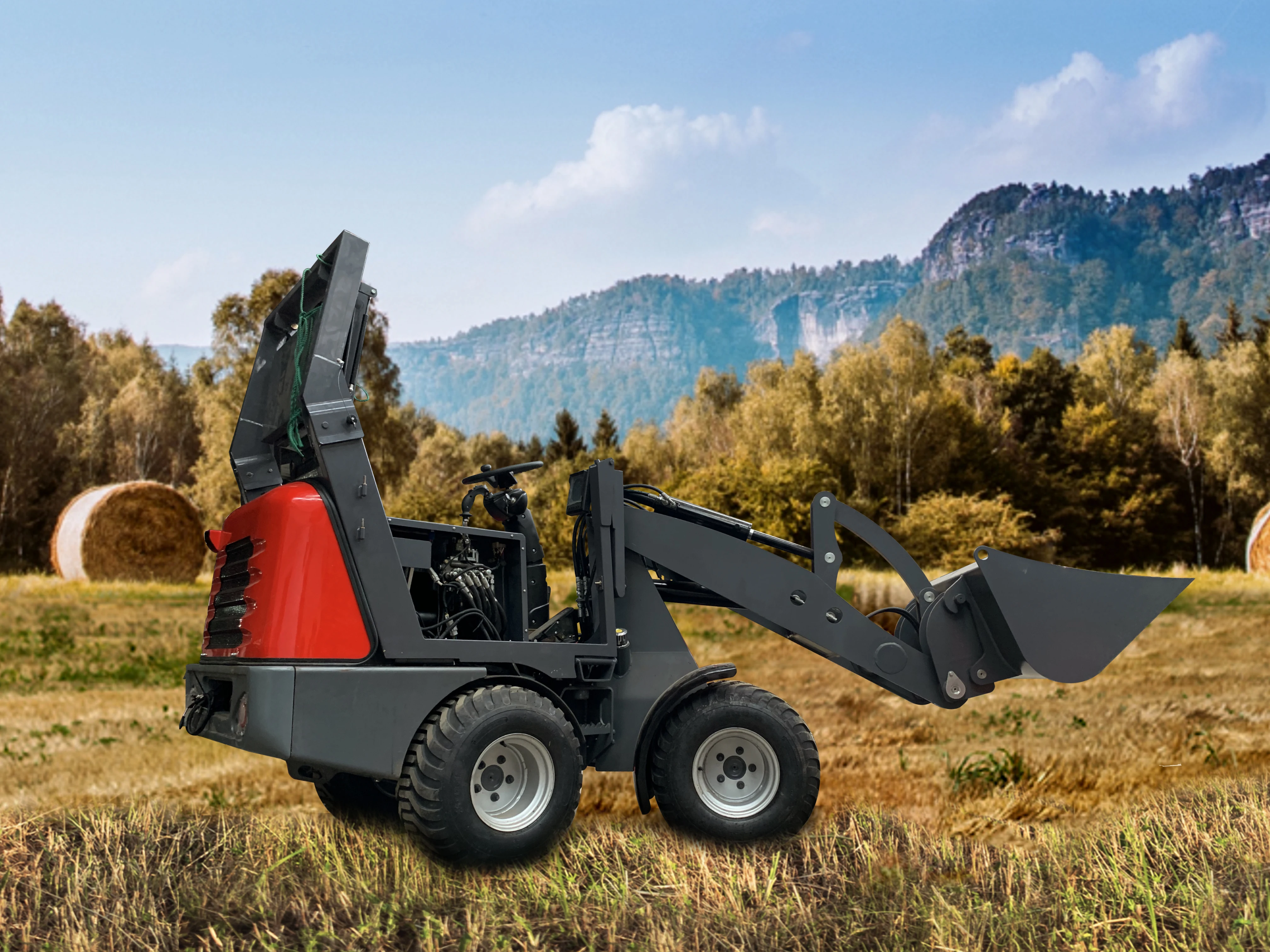EVERUN ER1220 1.2ton agriculture machinery mini wheel loader with Kubota Euro 5 EPA4 diesel engine