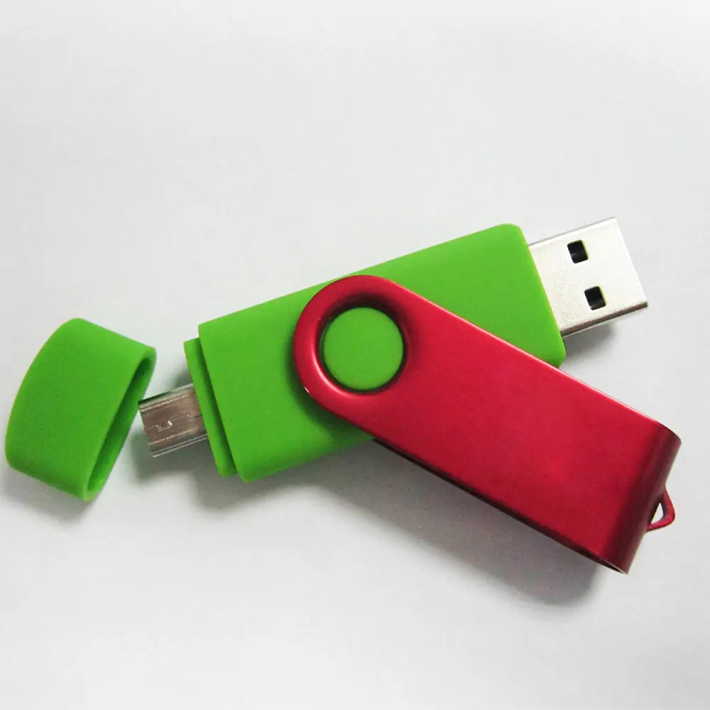 2 in 1 OTG swivel usb gadgets 1 2 4 8 16 32 64GB usb flash drive custom logo 2.0 3.0 pendrives 2 tb