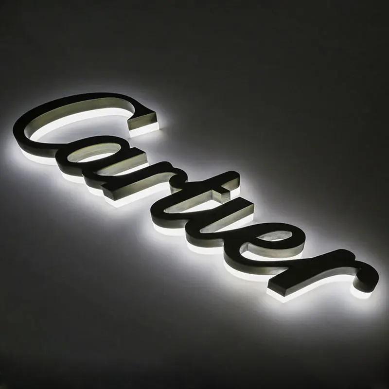  High brightness outdoor 3D led Stainless Steel Backlit letter