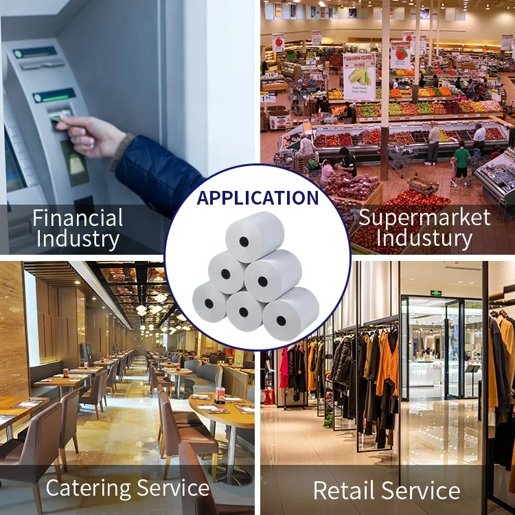 Тепловая квитанционная бумага лучшего качества рулон 80x80 для банкомата и pos-машины