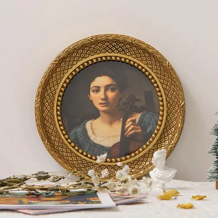 Vintage Oval Photo Frame Small Picture Frame with Couple Sunflower Wall Art Home Decor Luxury Photo Frames 10 Pieces 2 Color