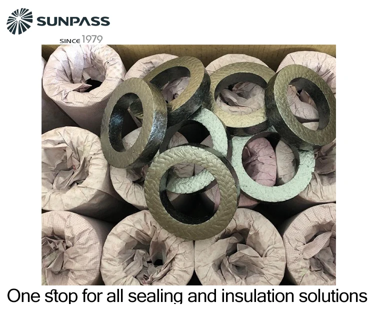 High temperature factory Pure Graphite Braided Packing ring for valve pump sealing