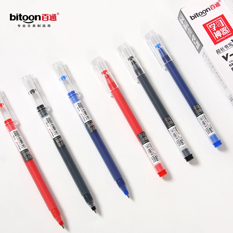Wholesale Large Capacity 0.5mm Gel Pen with Custom Logo School Supplies in Black Blue Red Colors Cheap Plastic Signature Pen