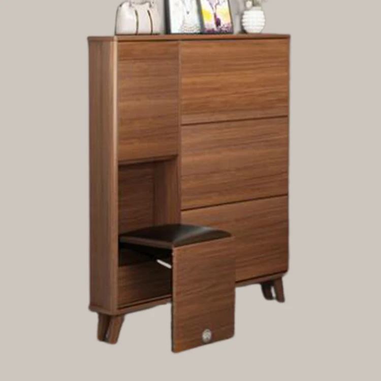 
Высококачественный модный деревянный шкаф для обуви, дизайнерская Бытовая стойка для обуви с сиденьем, шкаф для обуви 