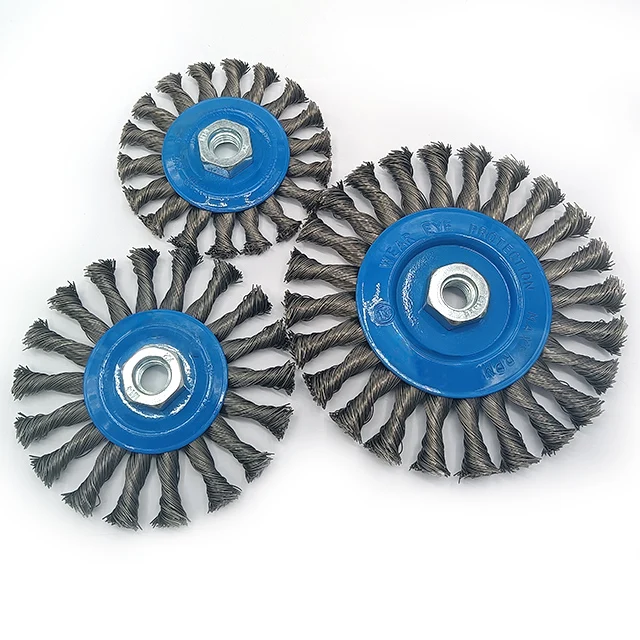 Blue Cup Brush Crimped Wire Wheel Brush S SATC Durable Stainless Steel Polishing Steel Wire Brush Polisher High Quality 3pcs Set