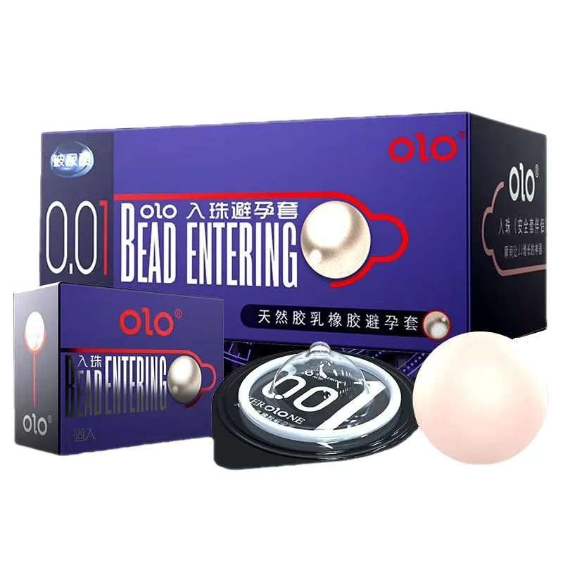 New Design Soft Bead Condoms Sex Toys Pearl Granule G Point Sexy Female 1 Pack Per Box Latex Silicone Ball Condom