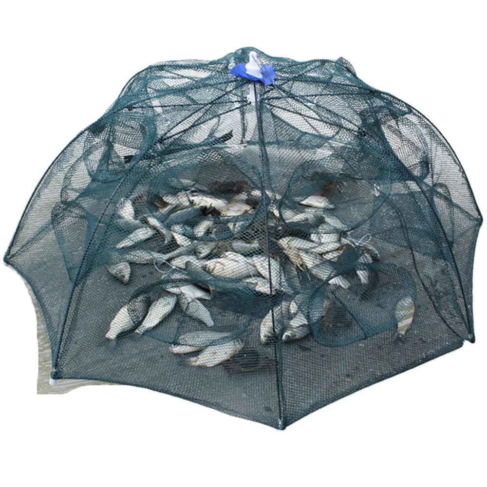 Усиленная Автоматическая рыболовная сеть с 4-20 отверстиями, клетка для креветок, нейлоновая Складная ловушка для ловли крабов, кастинговая Складная рыболовная сеть
