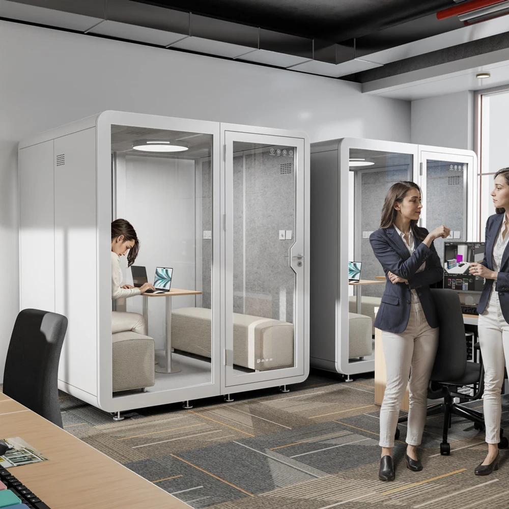 Multi-person Office Meeting Cubicle With Computer Desk, Suitable for Private Office, Silent Soundproof Cubicle Office Partition