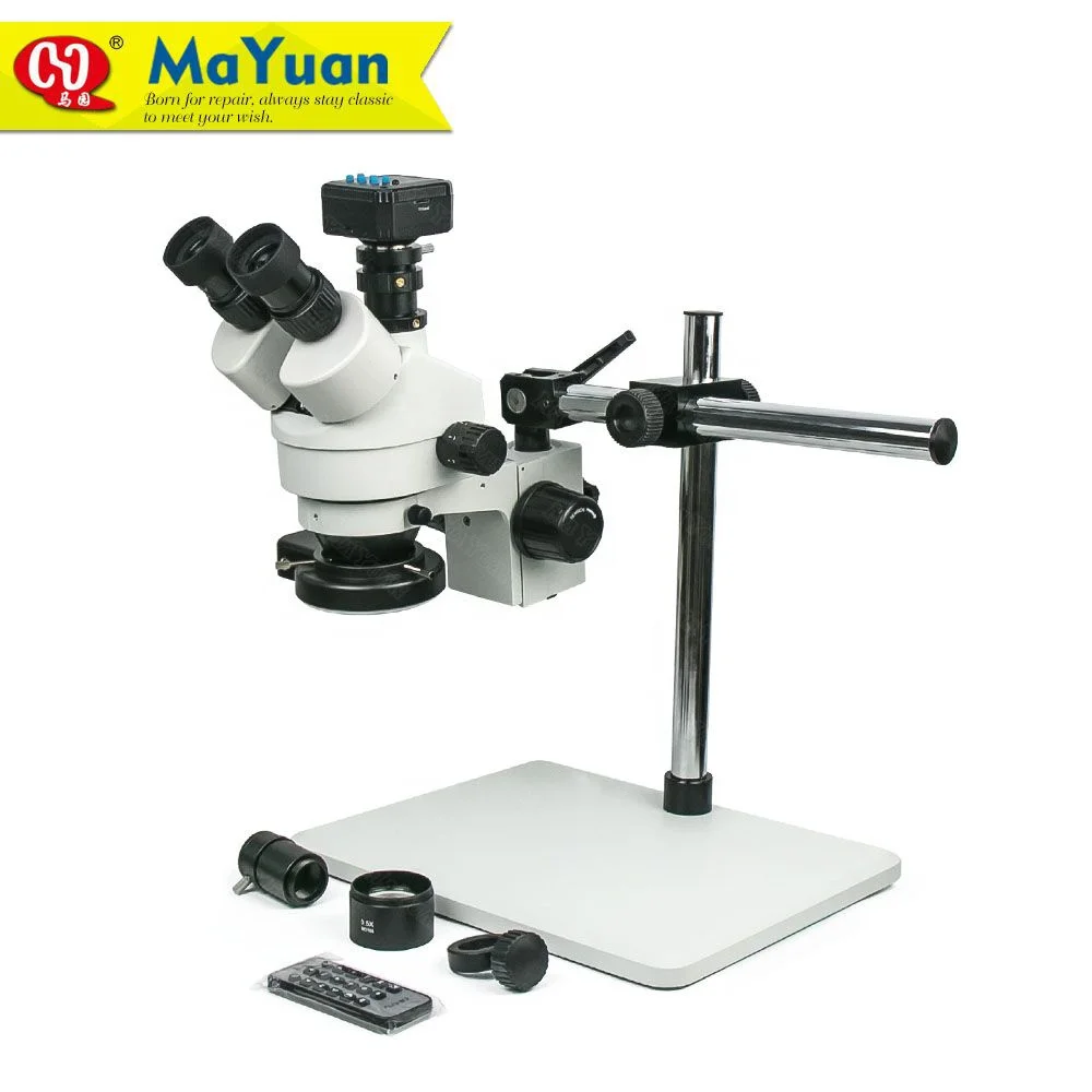 7-45X Single Arm Trinocular Stereo Zoom PCB Repair Microscope