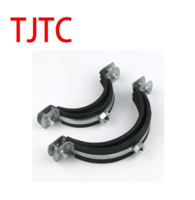 wall mount galvanized iron pipe clamp with rubber