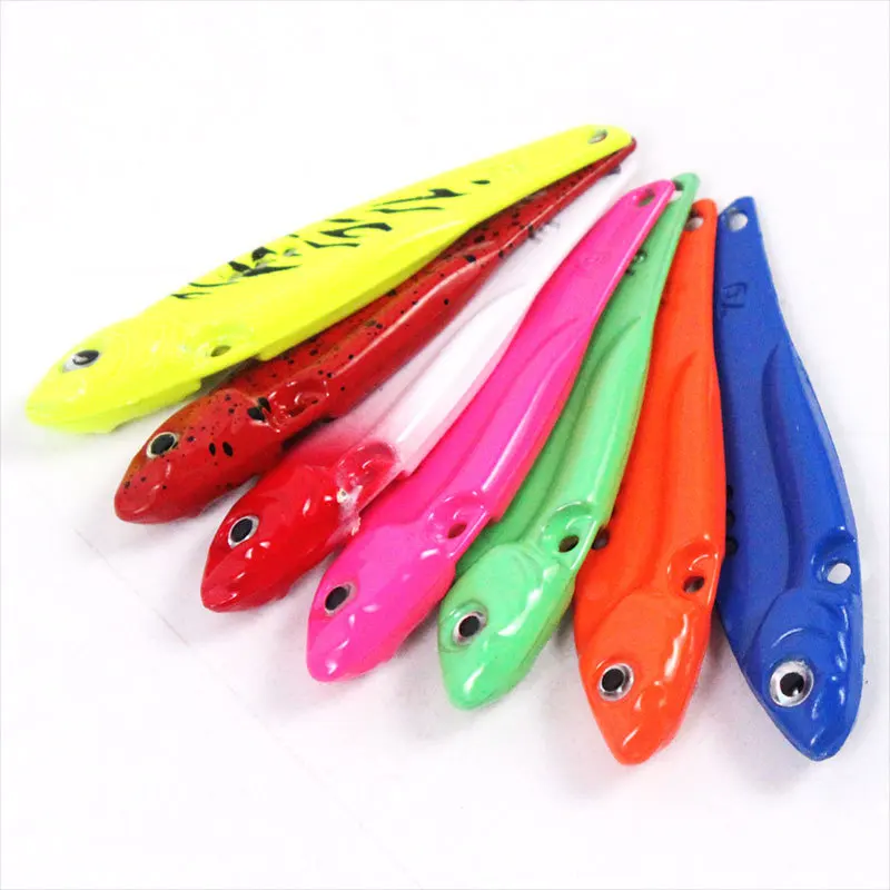 Color zinc alloy Dragon tooth 3-18g metal vibrator VIB iron plate long cast hard bait blood slot three hooks